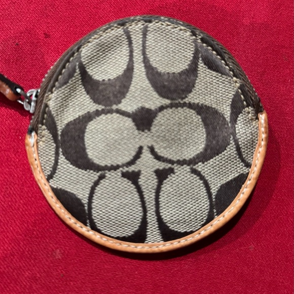 Brown and Tan Coach Coin Purse - Picture 2 of 5